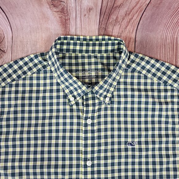 Vineyard Vines Performance Mens XL Classic Fit Whale Shirt Plaid Button Down - Picture 4 of 12